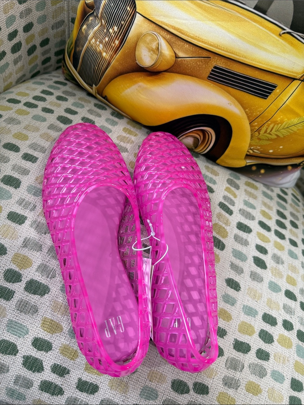 Women's Pink Jelly Flats -  Slip-On